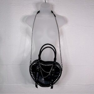 DIY studded heart purse